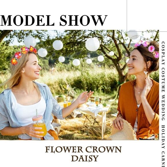Light Up Flower Crown Daisy Headband Festival Party Wedding Unisex